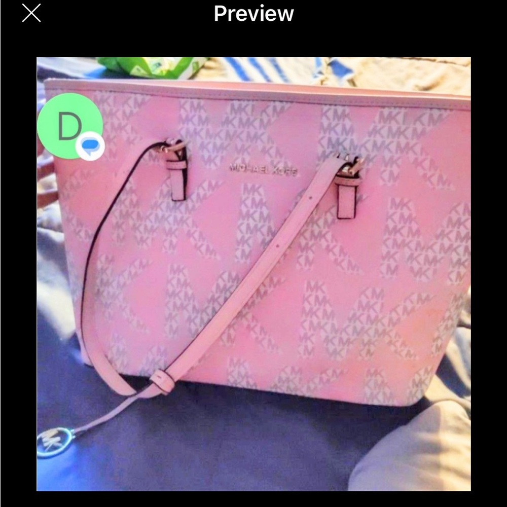 Pink Floral Women's Tote Bag Micheal Kors